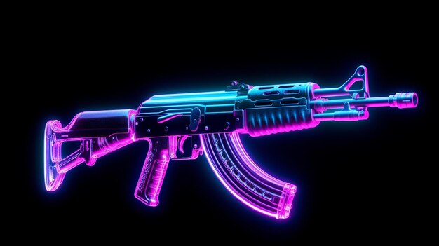 AK47 돌격 소총 3D 렌더링 모델 초현실적 스톡 이미지 사진 사진