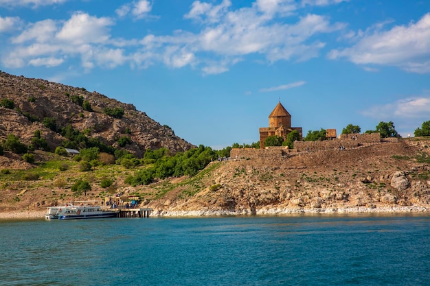 Akdamar Island in Van Lake. The Armenian Cathedral Church of the Holy Cross - Akdamar - Ahtamara -  Turkey