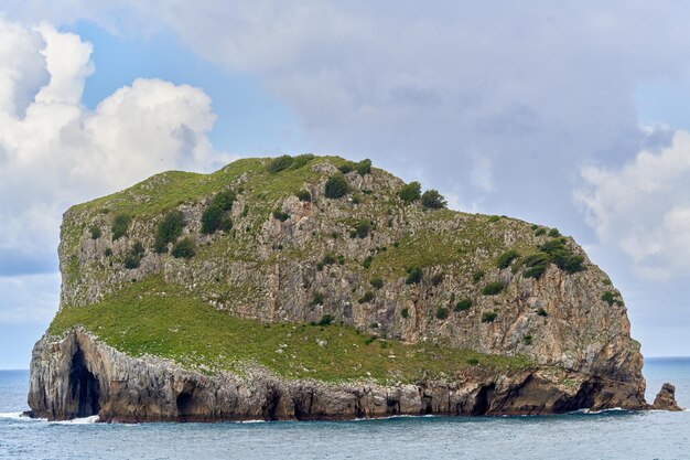 Aketze islet on a cloudy day Pais Vasco Spain