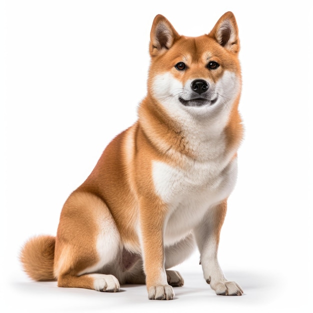 Akita isolated on white background Generative AI