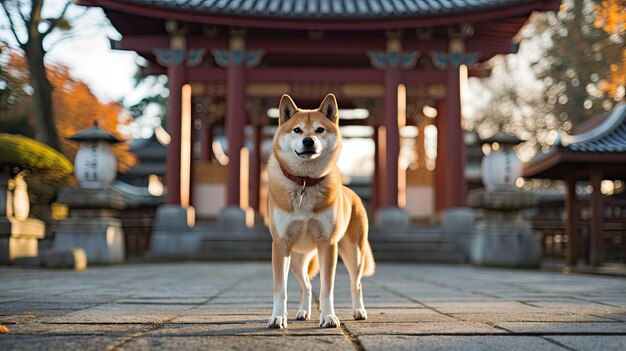 Photo akita ken dog without a collar at a japanese