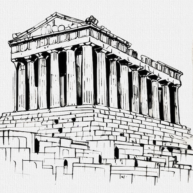 Akropolis van Athene Gratis foto schilderij