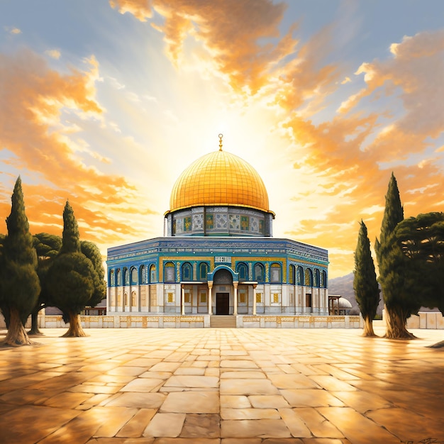 Photo al aqsa mosque dome of the rock palestine