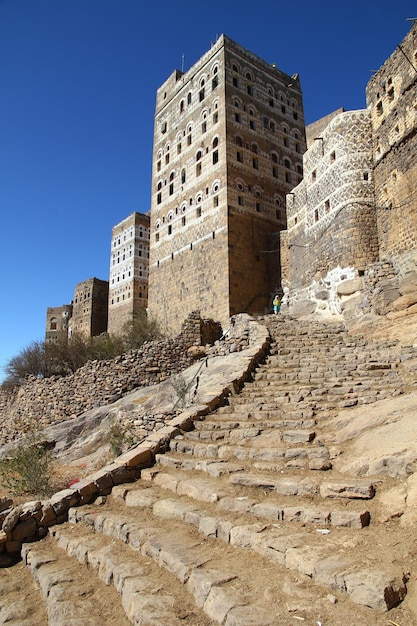 Al Hajjarah-dorp in bergen Yemen