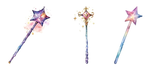 al magic wand sparkle ai generated fantasy spell enchantment glitter wizardry fairy al magic wand sparkle illustration watercolor