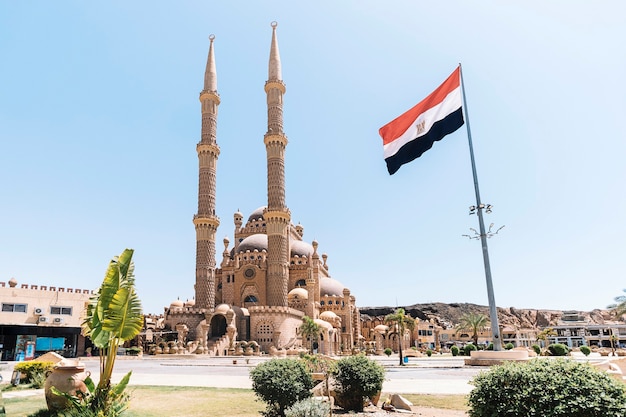 Al Mustafa Mosque in the Old Town of Sharm El Sheikh, Egypt. One of the main tourist attraction with magnificent architecture