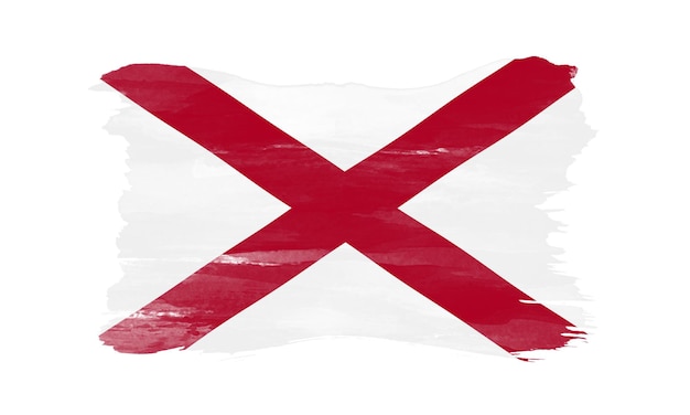 Photo alabama state flag brush stroke