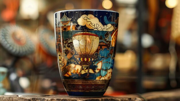 Aladdin Airplane Een Coffee Palekh Tumbler met een twist van Airplanepunk Esthetic