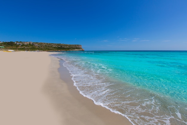 Alaior Cala Son Bou in turkoois strand Menorca in Balearic