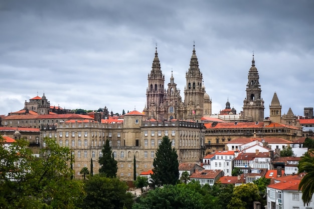 Alameda park and city view Santiago de Compostela Galicia Spain