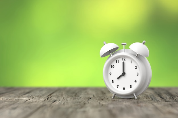 Alarm clock background design. 3D rendering.