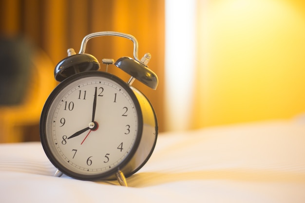 Alarm clock in bedroom