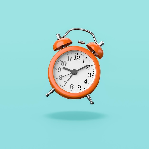 Alarm Clock on Blue Background