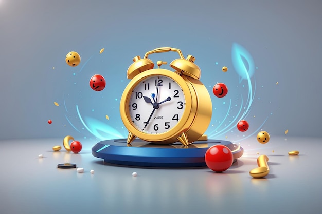 Alarm clock ring bell warning reminder call sound notification push tone signal 3d icon realistic vector illustration Attention alert music caution chat message volume notify event agenda message