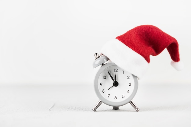 Alarm clock with Santa hat