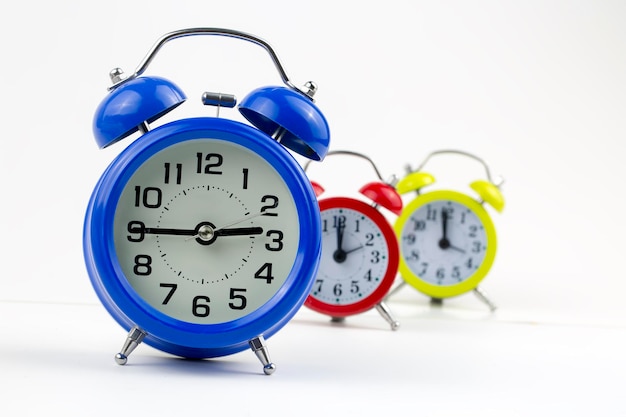 Alarm clocks isolated on the white background.