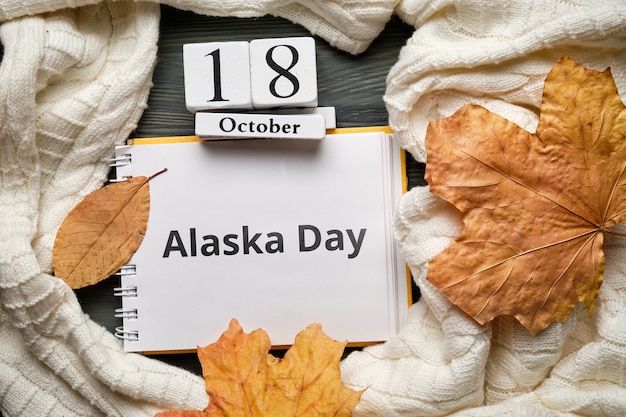 Alaska Dag van de herfstmaandkalender oktober