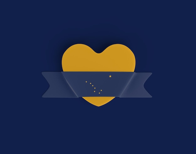 Alaska Flag Heart Banner