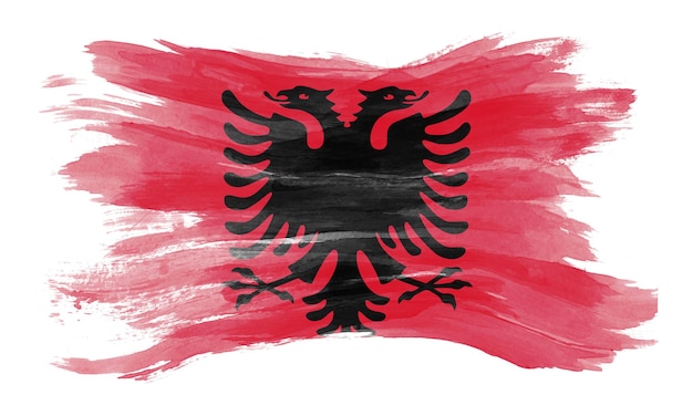 Albania flag brush stroke national flag