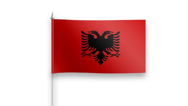 albania flag on a white background