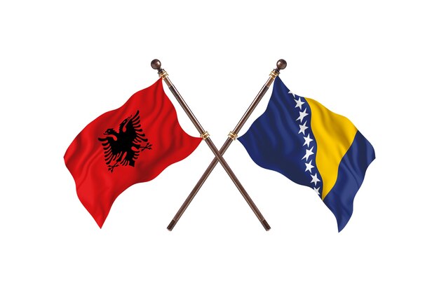 Albania contro bosnia ed erzegovina two flags