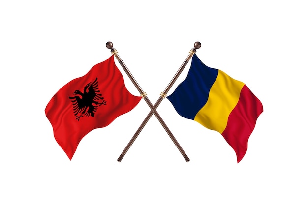 Albania versus Chad Two Flags