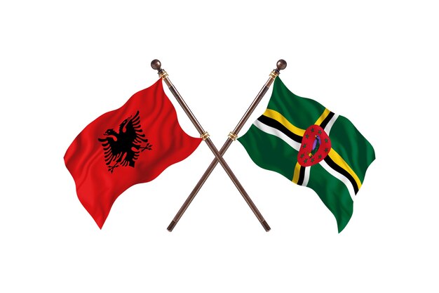 Albania versus Dominica Two Flags
