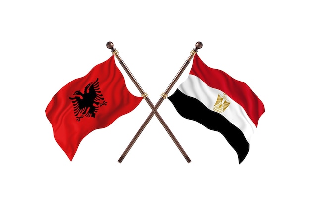 Albania versus Egypt Two Flags