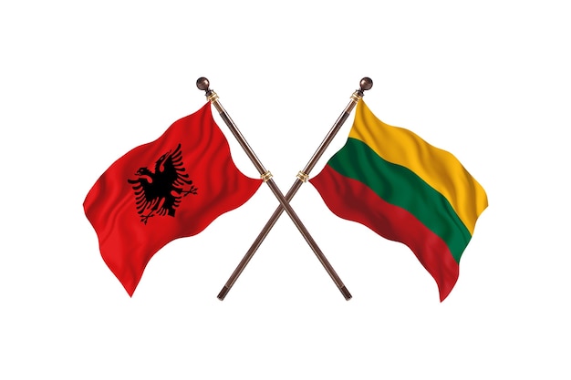 Albania versus Lithuania Two Flags