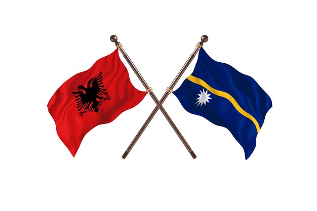 Albania versus Nauru Two Flags