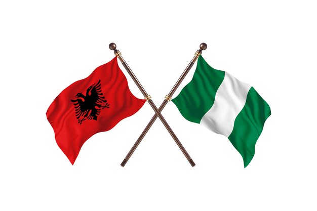 Albania versus Nigeria Two Flags