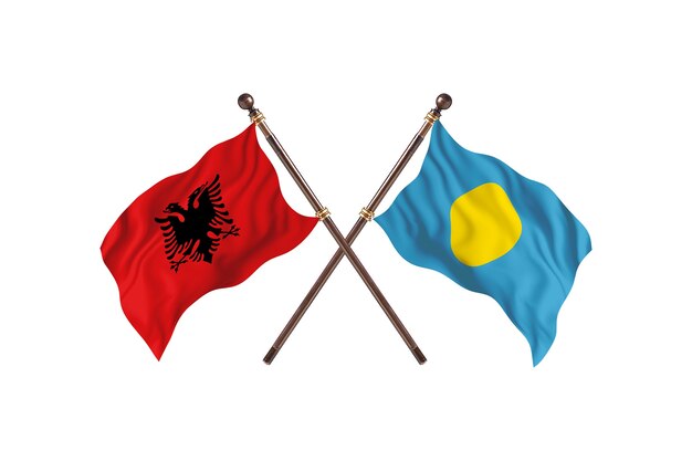 Albania versus Palau Two Flags