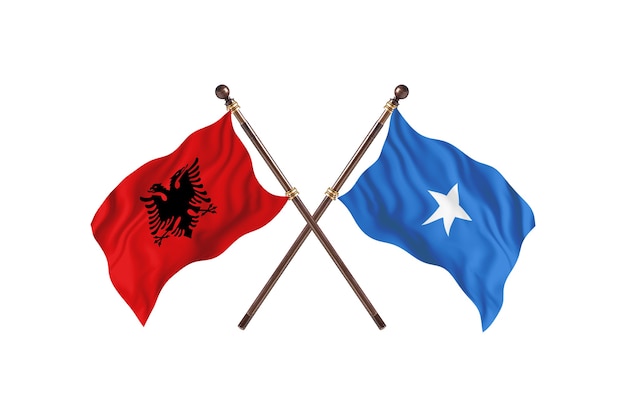 Albania versus Somalia Two Flags