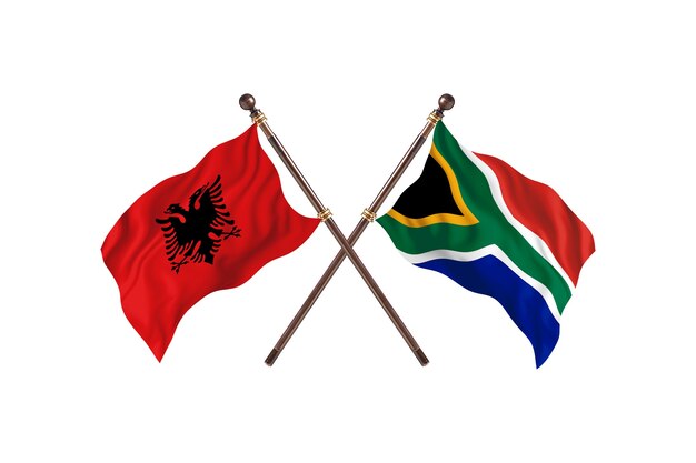 Albania versus South Africa Two Flags