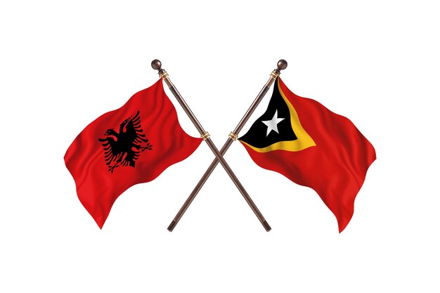 Albania versus TimorLeste Two Flags