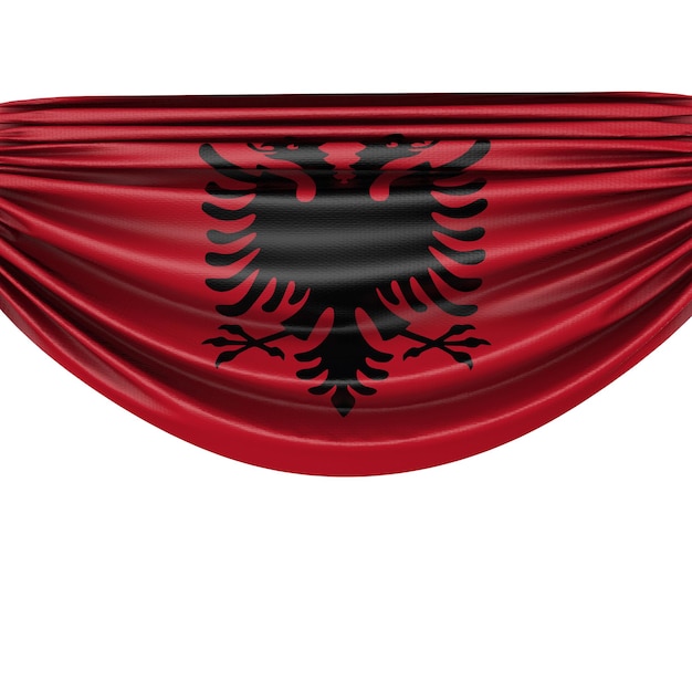Albanië nationale vlag hangende stoffenbanner 3D-rendering