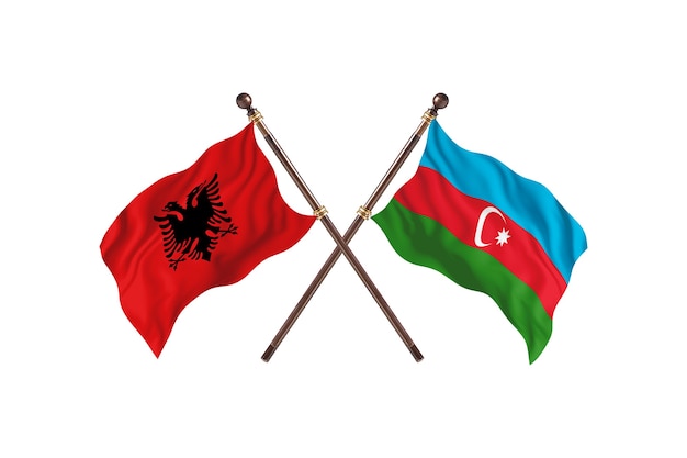 Albanië versus Azerbeidzjan Two Flags