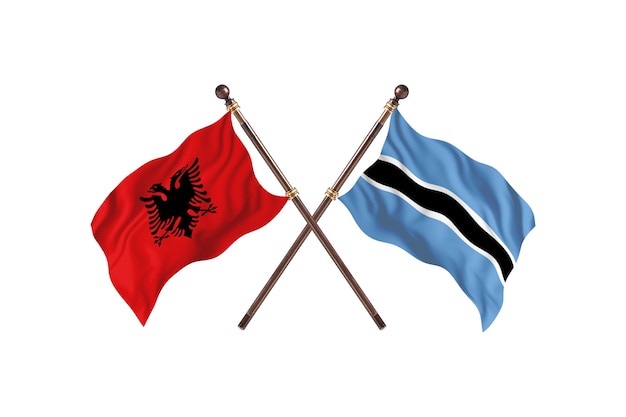 Albanië versus Botswana Two Flags