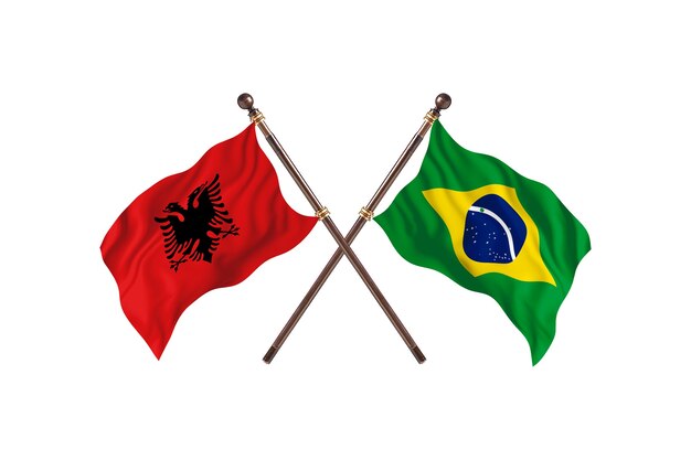 Albanië versus Brazilië Two Flags