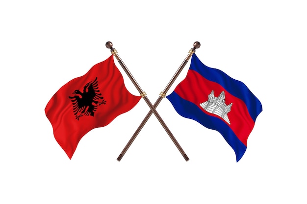 Albanië versus cambodja two flags