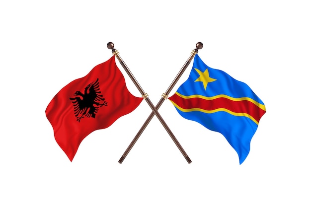 Albanië versus democratische republiek congo two flags