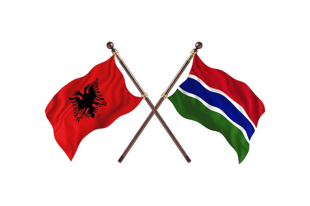 Albanië versus Gambia Two Flags