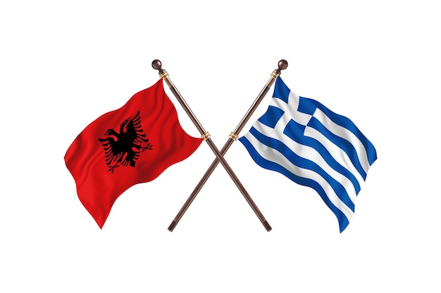 Albanië versus Griekenland Two Flags