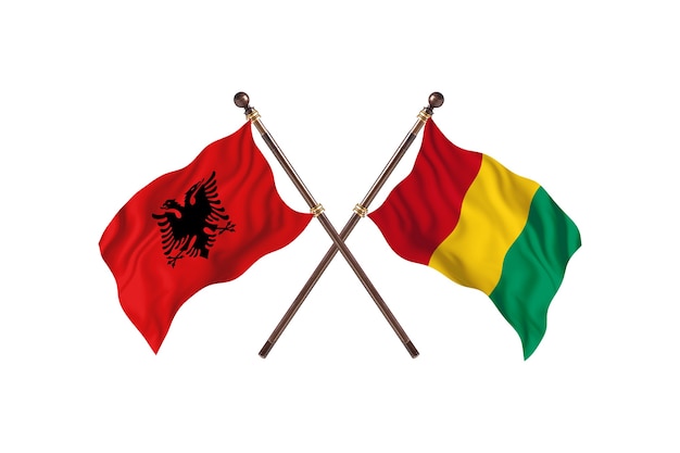 Albanië versus Guinee-Bissau Two Flags