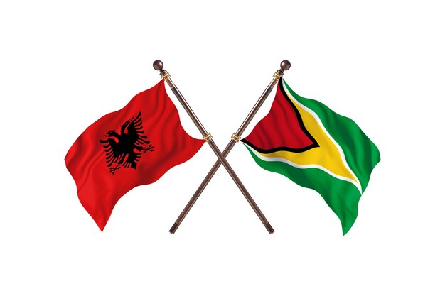 Albanië versus Guyana Two Flags