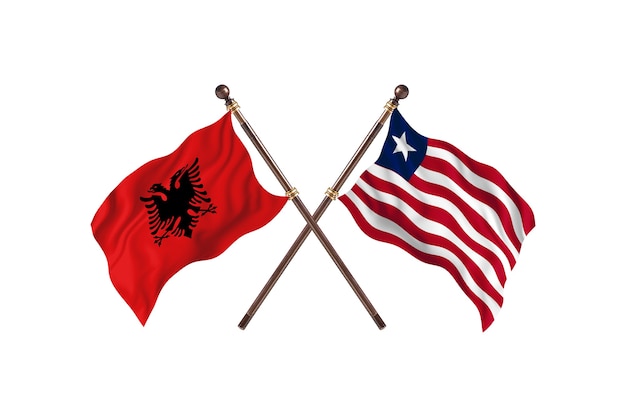 Albanië versus Liberia Two Flags