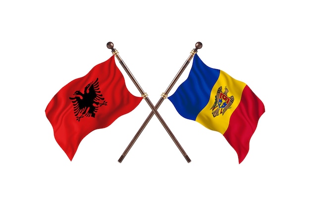 Albanië versus Moldavië Two Flags