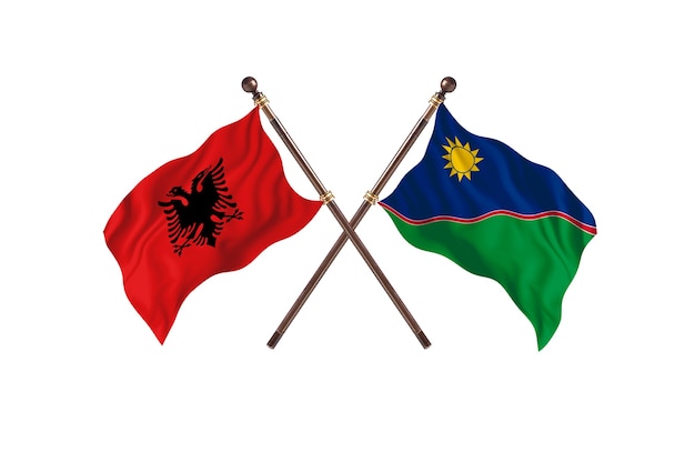 Albanië versus Namibië Two Flags