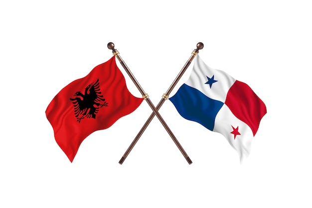 Albanië versus Panama Two Flags