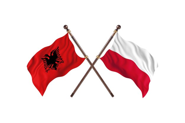 Albanië versus Polen Two Flags